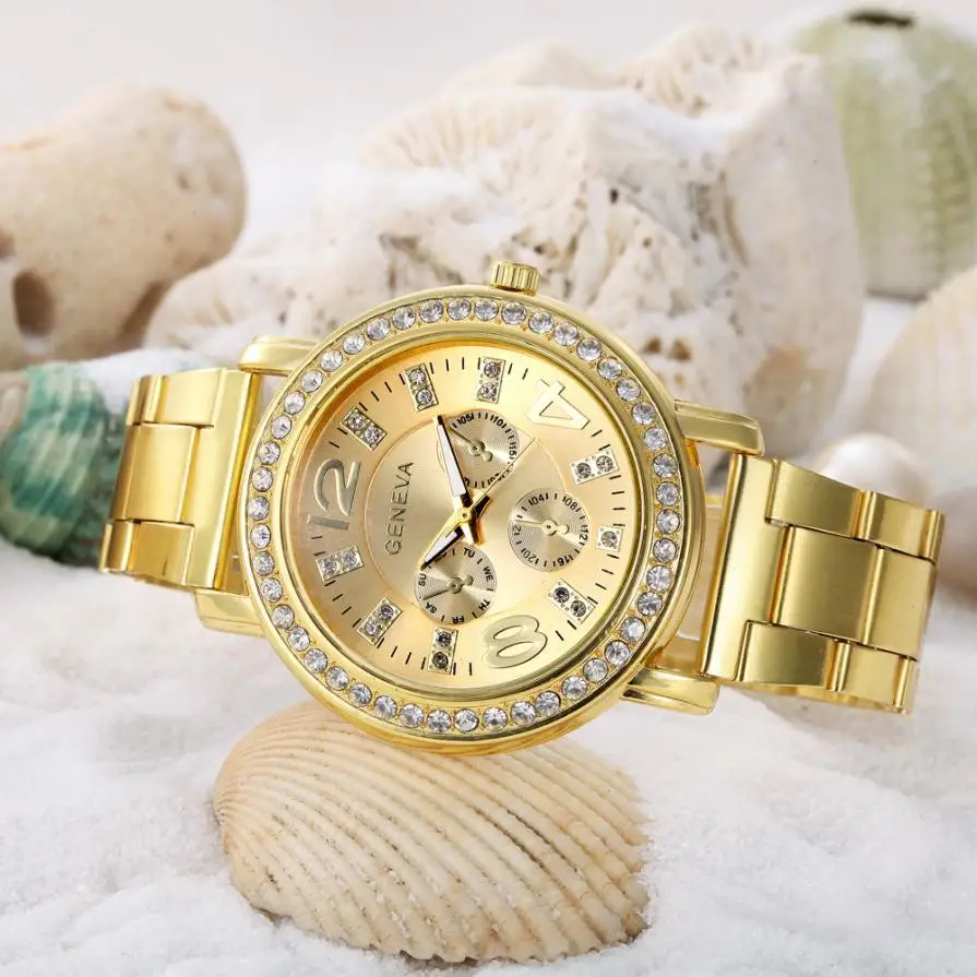 Fashion Ladies Gold Watches Women Clock Female Stainless Steel Band Sport Quartz Hour Wrist Analog Watch relogio feminino A0 Fashion Ladies Gold Watches Women Clock Female Stainless Steel Band Sport Quartz Hour Wrist Analog Watch relogio feminino A0