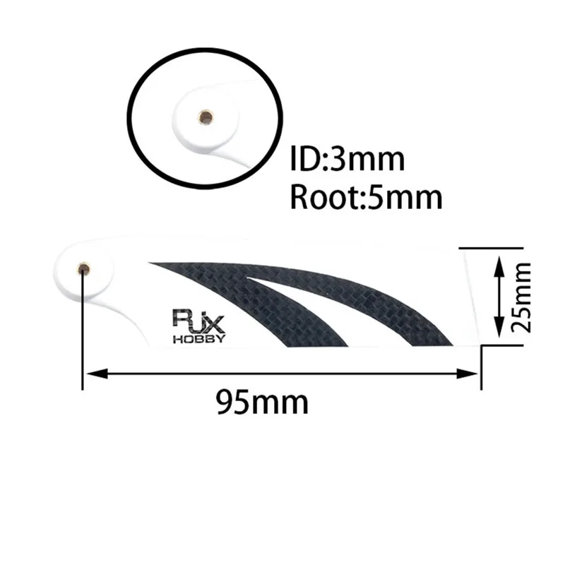 RJX 95 мм хвост из углеродного волокна лезвие для радиоуправляемого дрона квадрокоптера запасные части DIY Замена 600 класса самолета хвостовик модель аксессуары