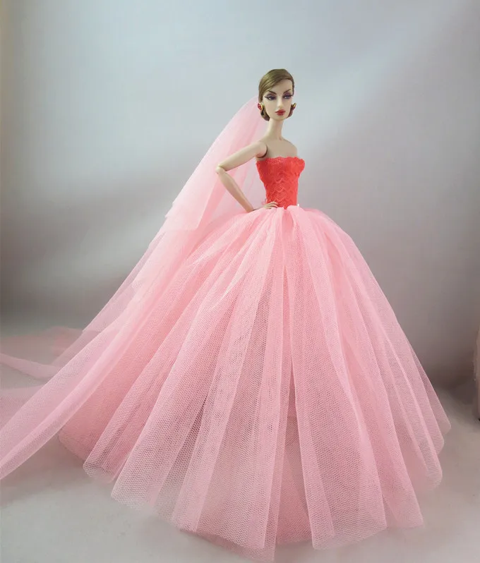 Barbie Doll Clothes Doll Clothes clothes for barbie doll wedding dress Multilayer mermaid dress princess cake skirt