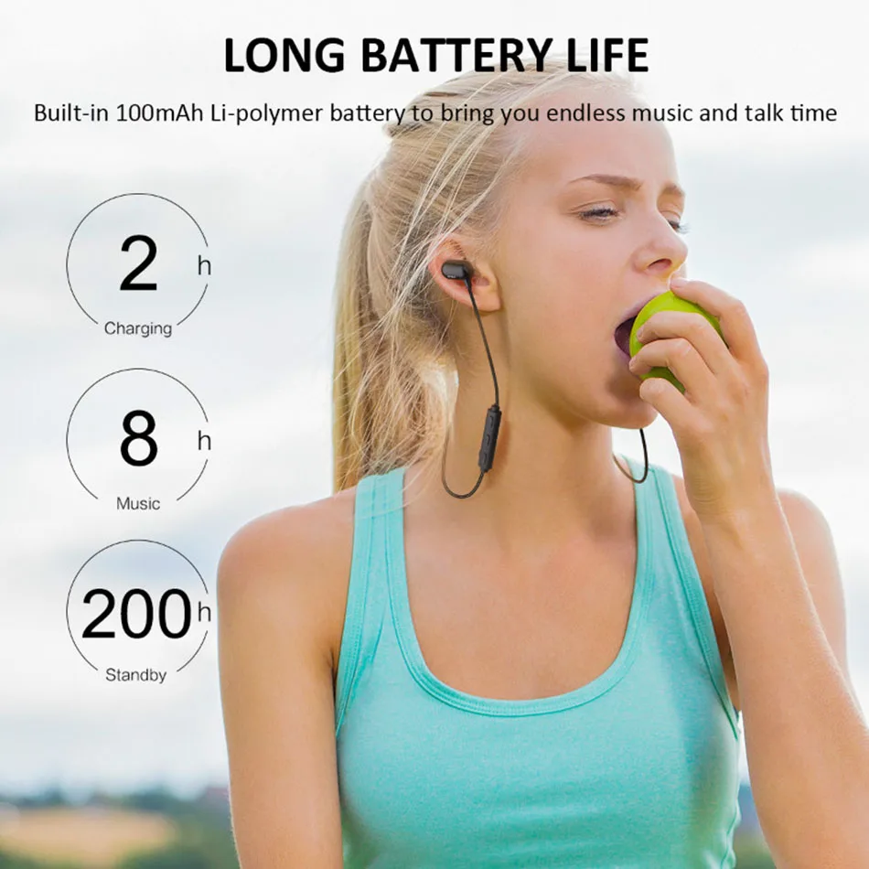 EKSA Bluetooth наушники беспроводные BT 4 1 IPX7 водонепроницаемые магнитные вкладыши