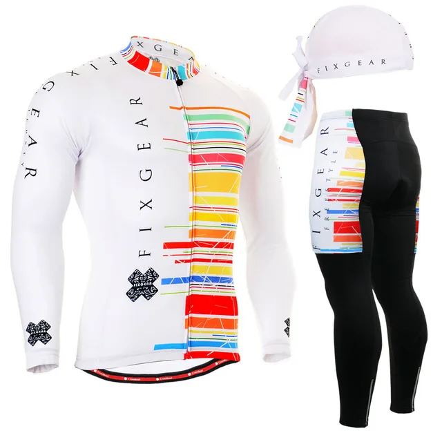 Жизнь на трек Mountain Велосипедный Спорт велосипед Костюмы Для мужчин осень-весна Велонаборы футболка с длинными рукавами и штаны костюм красочный Велоспорт Джерси комплект - Цвет: Коричневый