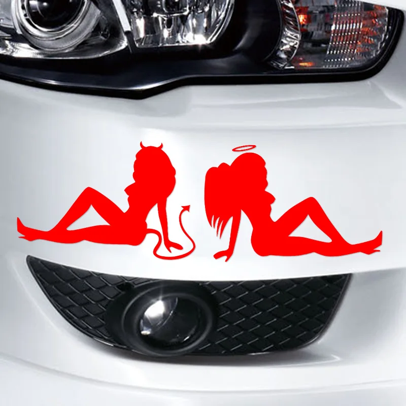 10 шт. Sexy Girl Car Стикеры Ангел Дьявол автомобиль-Стайлинг для BMW E46 Opel Ford Фольксваген