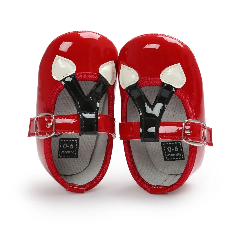 

Cute Baby Girls Spring Chic PU Leather Cherry Prom Pattern Princess Style Non-slip Shoes 0-18 Months New Arrival