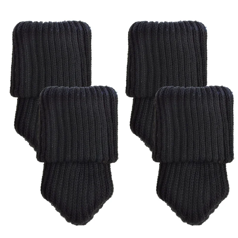 4 pcs كرسي الساق الجوارب القماش قفازات الطابق حماية الحياكة جوارب من الصوف. مكافحة الانزلاق الجدول أقدام أثاث غطاء للأكمام حماة