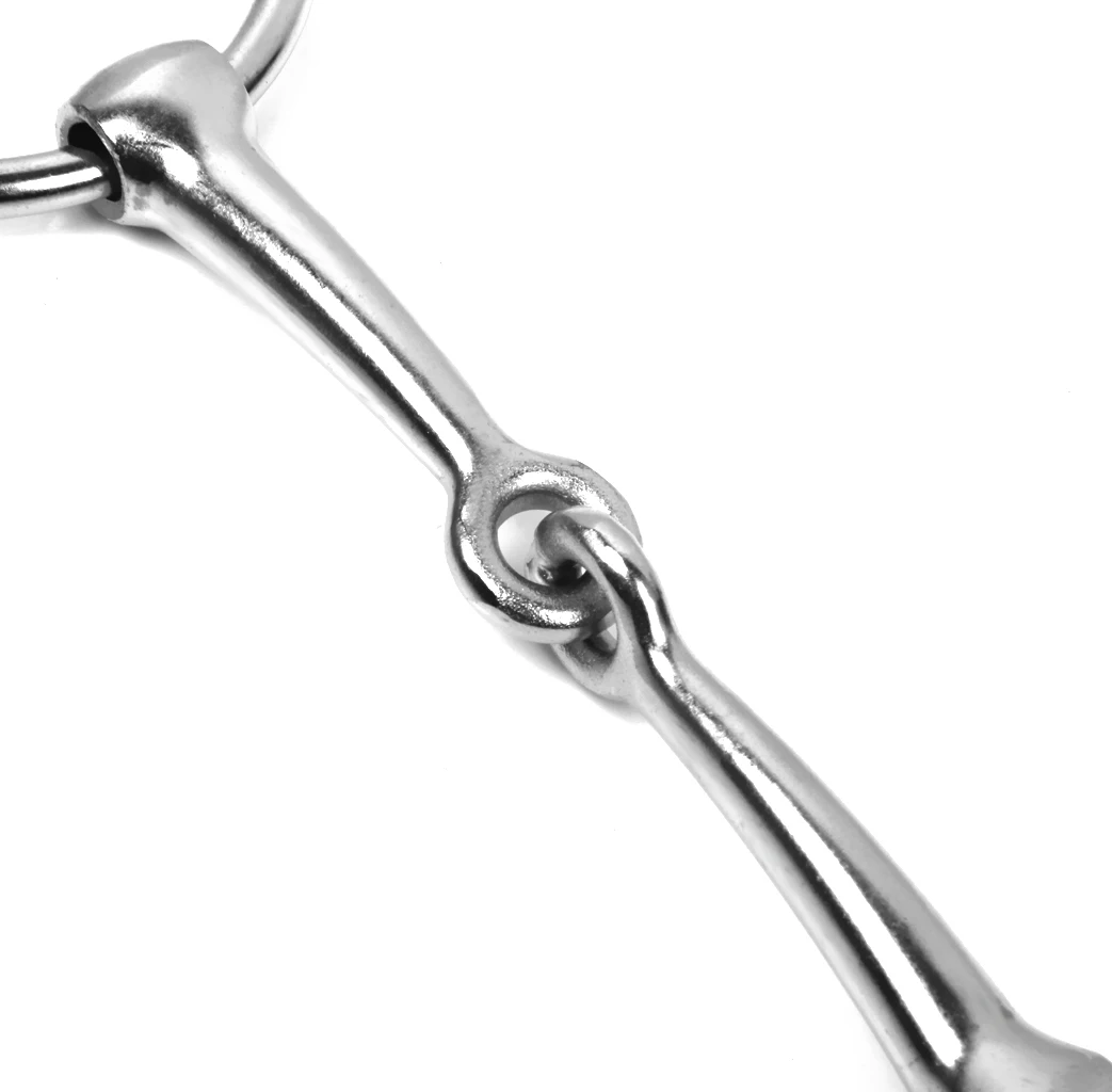 Mouth Loose 3 Inch Ring French Link Snaffle Horse Bit Silver Iron Equestrian Pony Bit 5 Inch 