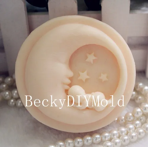 

wholesale!!1pcs Moon Baby(zx38) Silicone Handmade Soap Mold Crafts DIY Mould