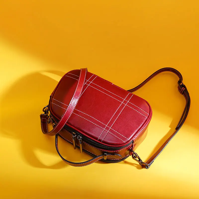 Женская сумка из натуральной кожи, женская сумка известных брендов, роскошные сумки, женские сумки, дизайнерские сумки через плечо, сумки-мессенджеры - Цвет: Бургундия