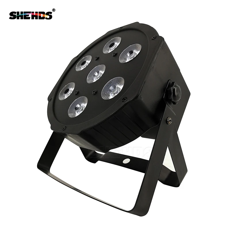 SHEHDS Лучший светодиодный плоский Par 7x9 Вт свет для дискотеки RGB DMX 512/7 DMX каналы вечерние DJ освещение дизайн PAR свет для внутреннего клуба