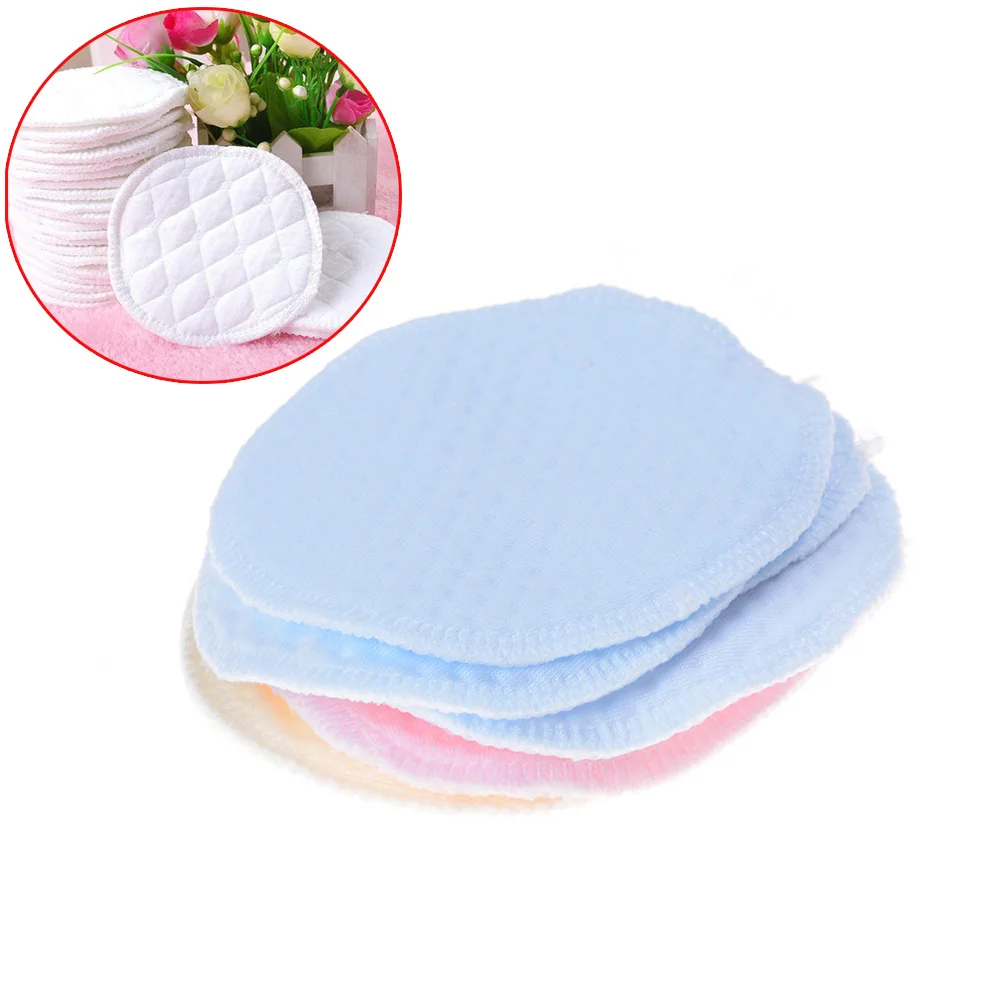 6Pcs Reusable Washable Soft Cotton Absorbent Mom Mother Baby Breast Feeding  Nursing Pads Bra Inserts Supplies Random color