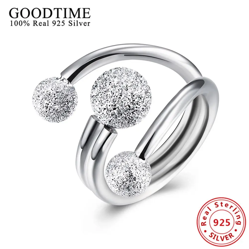 

Simple Round Ball Rings 925 Sterling Silver Jewelry Exquisite Frosted Beads Rings For Women Solid 925 Silver Ring Party Jewelry