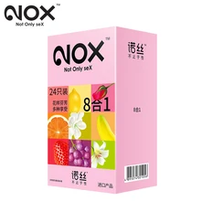 NOX 24pcs Amazing Value 8in 1 Condom Flowers Passion Ultra Thin Dotted Thread Ribbed Smooth Lubricated Condoms for Men Sex Toys