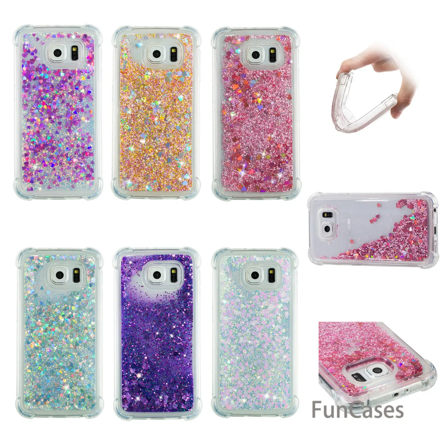 Розовые звезды случае СПС принципиально samsung S6 ТПУ Мягкая задняя крышка телефона