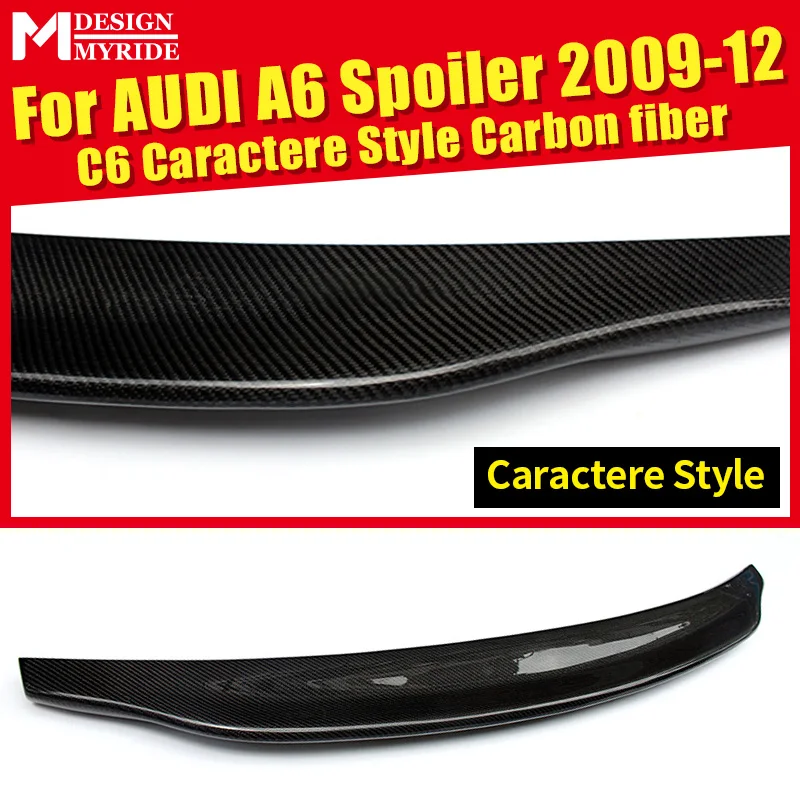 

For Audi A6 A6A A6Q High-quality Rear Spoiler Tail C6 Caractere Type Coupe Carbon Rear Spoiler Rear Trunk Wing car styling 09-12