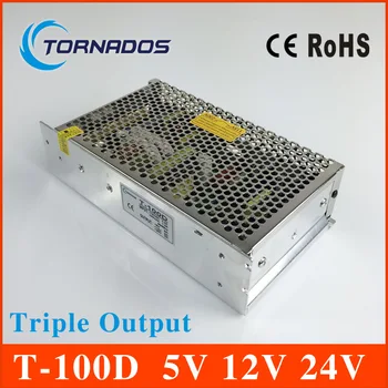 

Triple Output switching power supply 100W 5V 6A 12V 2A 24V 2A ac to dc power supply T-100D high quality CE approved
