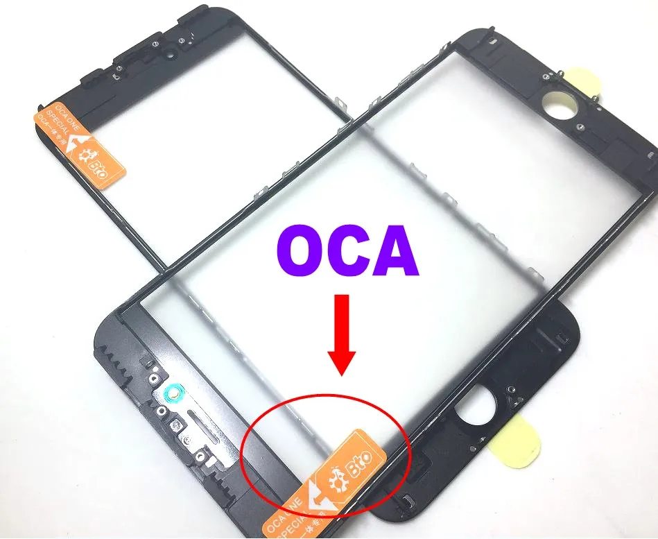 10 шт холодное нажатие 3 в 1 переднее стекло экрана с рамкой OCA для iphone 5 5s 6 6s 7 7g 8 8p X plus ремонт Черный Белый Замена