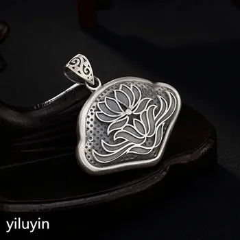 

KJJEAXCMY S990 cut - out lace open rich and pure silver Thai silver antique sweater pendant