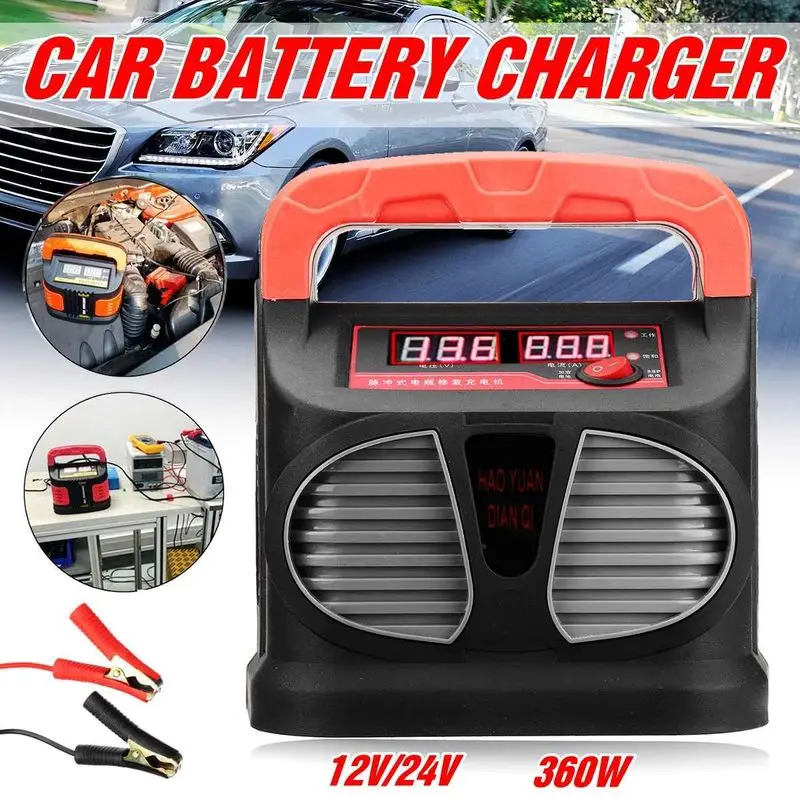 12 V/24 V 15A для автомобилей и мотоциклов Батарея Зарядное устройство полностью