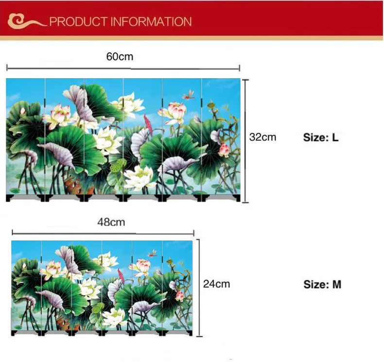 Мини-Складные экраны 6 соединенных панелей декоративная роспись по дереву Byobu Alias водный Лотос излишки год за годом ВОДНЫЕ ЛИЛИИ рыба