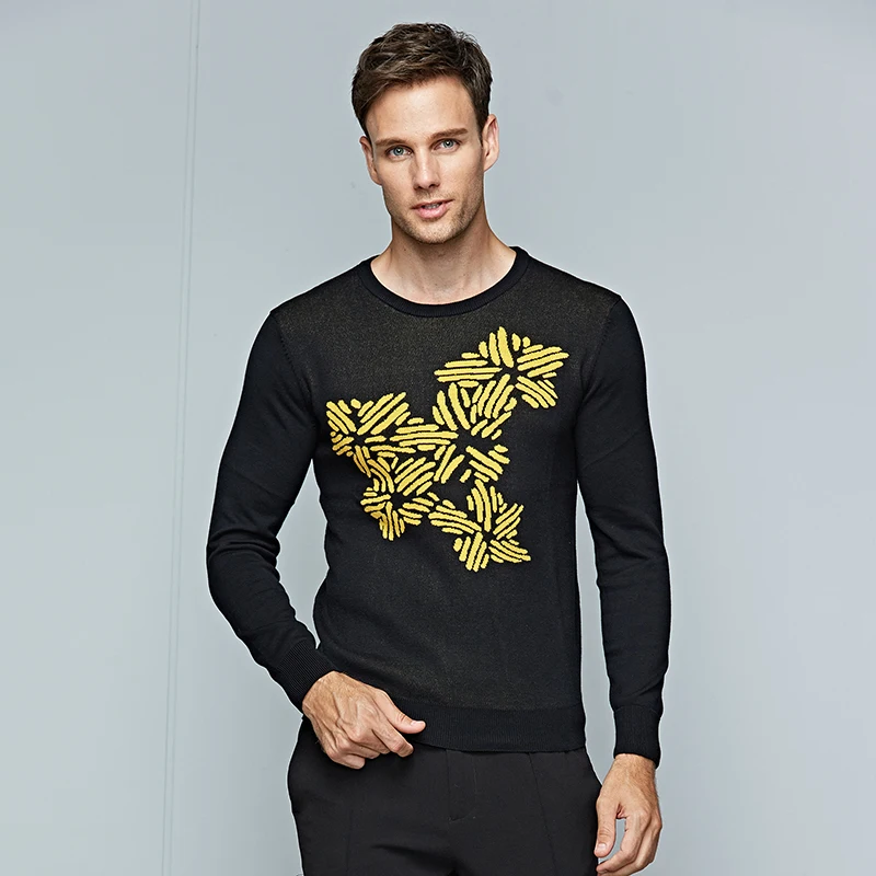 Men's Sweaters High Quality Slim Fit Warm 2018 New Brand Men Fashion Cotton Pullover Male Black Long Sleeves Clothing Size M 3XL | Мужская