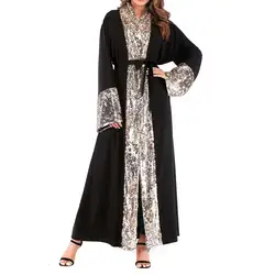 CHAMSGEND мусульманских абаи женское платье элегантный женский халат лето плюс размеры с длинным рукавом стильный кафтан домашние платья 2019