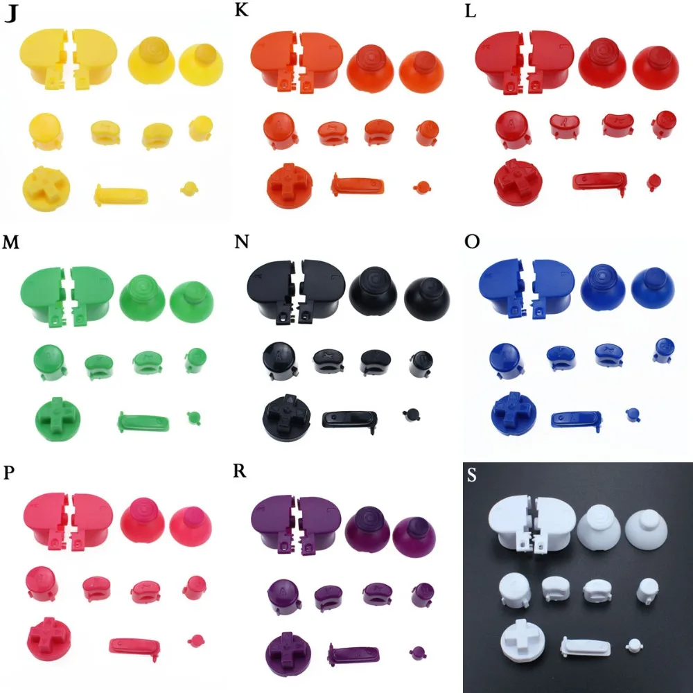 

9sets Full set D Pads Power ON OFF Button for GameCube A B X Y L R Buttons and Analog Thumbstick Joystick Stick Cap for N GC
