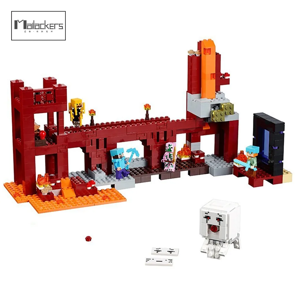 

Mailackers 10393 Legoing Minecraft The Nether Fortress 562Pcs Building Blocks Bricks Toys For Children Compatible Legoing 21122