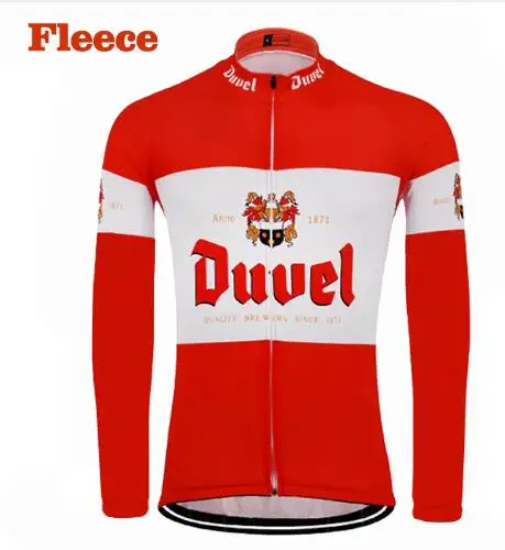 

2019 NEW Men's Thermal long sleeve cycling Jersey red shirt cycling clothing Winter Fleece & no Fleece / beer bike wear
