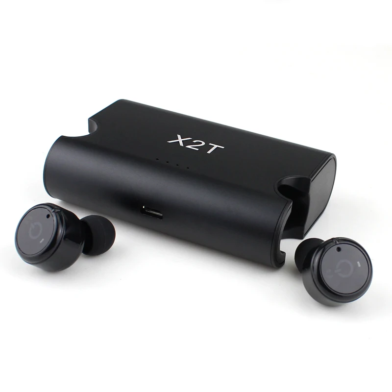 

True Wireless Earbuds Twins X2T Bluetooth CSR4.2 Earphone Stereo with Magnetic Charger Box Case for Mobile phone