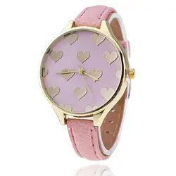Дизайнерские Стильные наручные часы с кожаным ремешком, женские кварцевые часы, большие женские часы, женские брендовые наручные часы