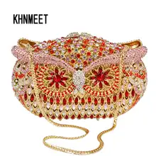 Животное дизайнер Сова клатч вечерняя сумка кристалл роскошный свадебный кошелек прекрасный алмаз цепи женские сумки