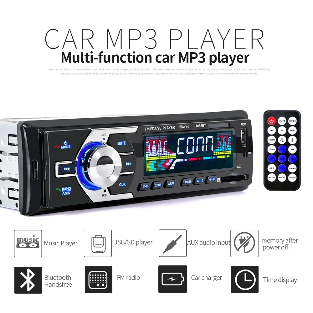 Promotion 12V Car Auxin music Radio MP3 Player Stereo FM USB Audio Auto