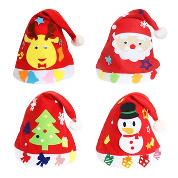 

DIY Christmas Hat Kindergarten Handmade Material Pack Non-woven Educational Toys Children Christmas Gifts