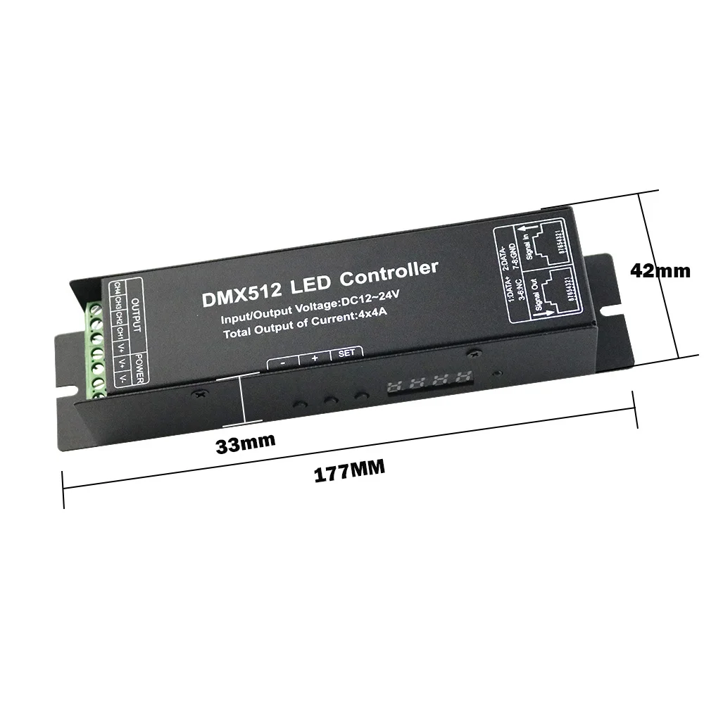 4 канала DMX512 светодиодный RGBW Декодер контроллер, DC12-24V RGB dmx512 драйвер сигнала 4 канала * 4A для Светодиодные ленты свет Бесплатная доставка