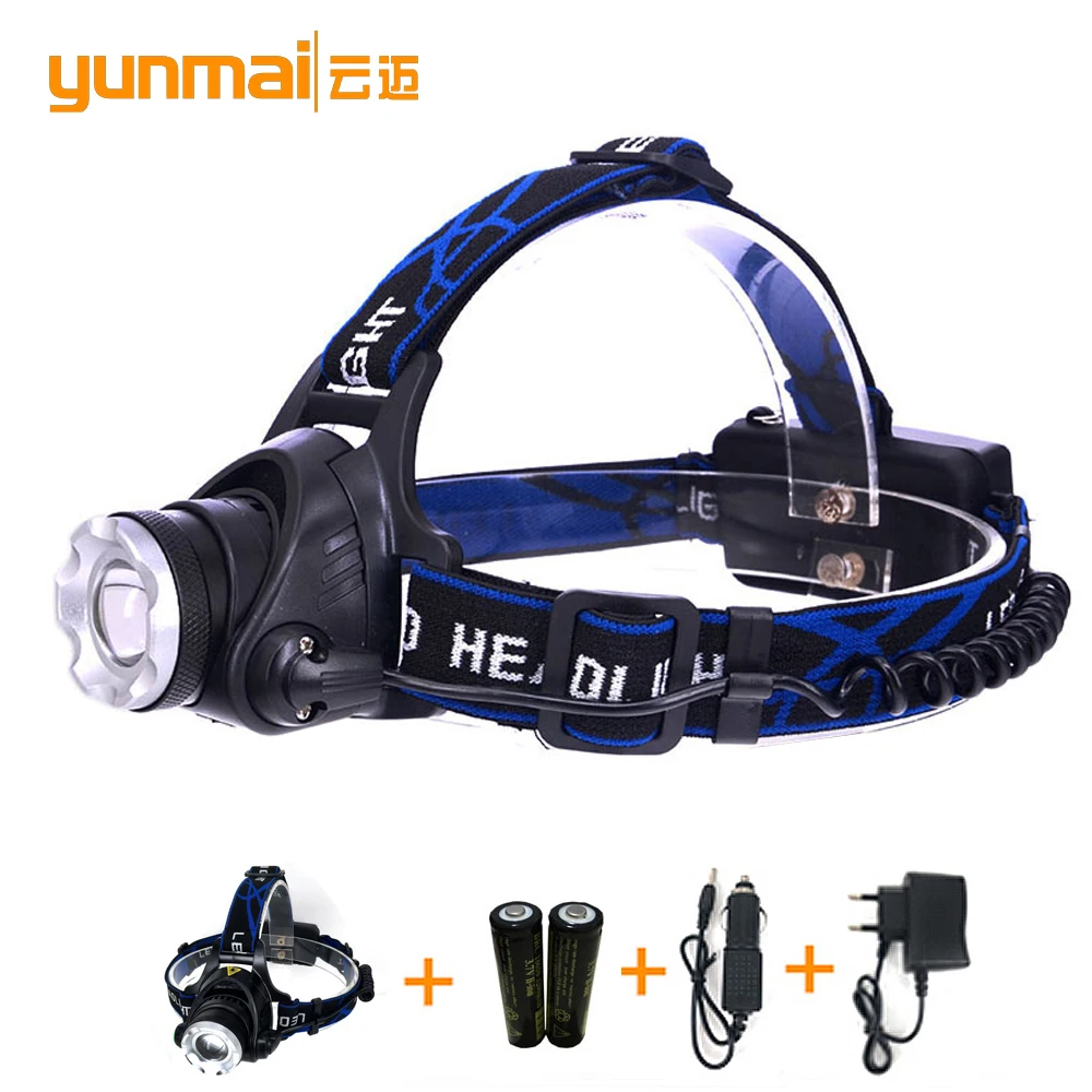 

2017NewZoom Rechargeable Headlight 18650 Led Headlamp Waterproof XM-L T6 2000LM Head Lamp Light