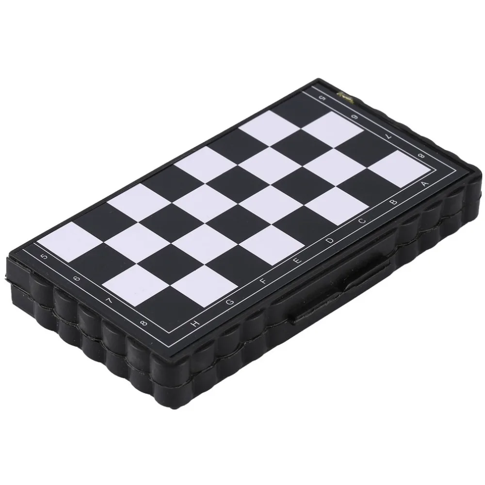 1set mini chess folding magnetic plastic chessboar