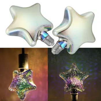 

E27 3D Led Bulb Colorful Bombillas Vintage Glass Light Retro Lampara Ampoule Christmas Edison Star Home Decor Bar Party Holiday