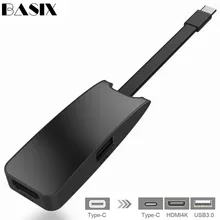 Basix type C концентратор с USB 3,0 концентратор зарядка PD порт, 4K HD USB-C HDMI конвертер адаптер, для huawei, для Xiaomi, для MacBook