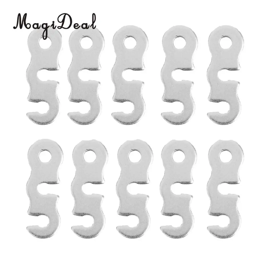 MagiDeal Lightweight 10Pcs Tent/ Awning Guy Line Runner Guyline Rope Lock Tensioner Tools Camping Supplies Tent Accessory Silver