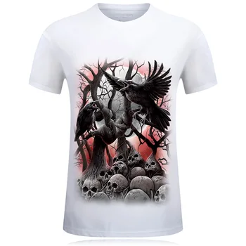 

Nice New Style Men Short Sleeve T-Shirts Fashion Men Animal Crow Printing O-Neck T-Shirts Male Spring Vogue