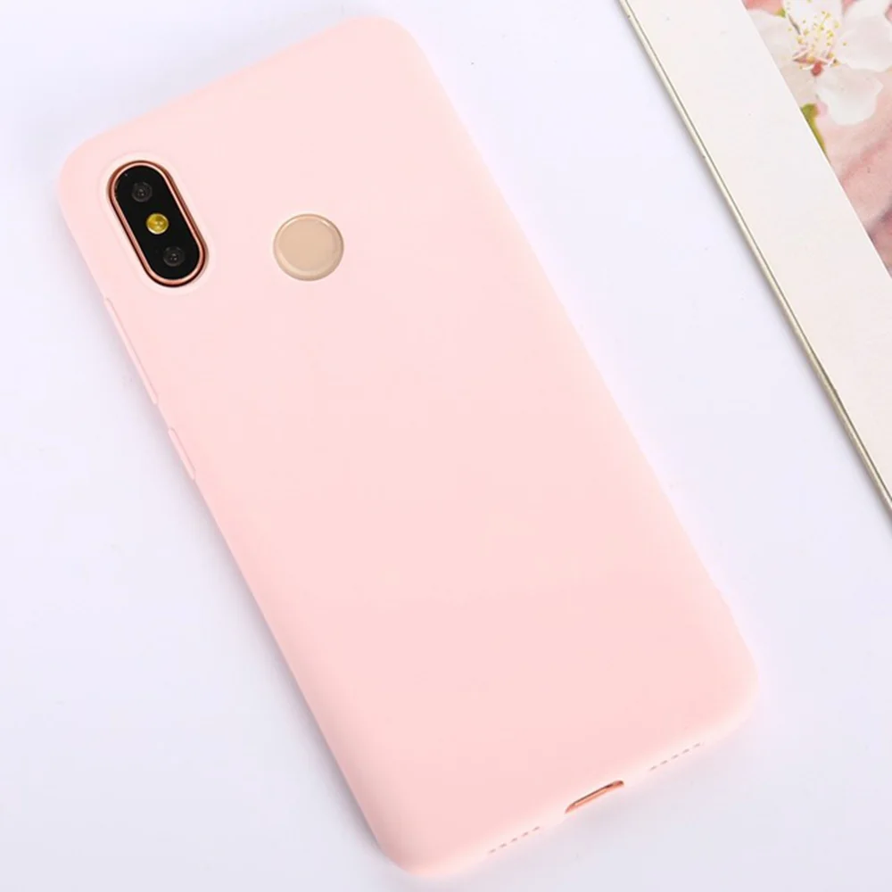 Силиконовый чехол ярких цветов для Xiao mi Red mi Note 5 7 Pro 6 mi 8 Lite 9 SE Ультратонкий Мягкий ТПУ чехол для Xiao mi A2 Red mi 5 6 - Color: Light pink