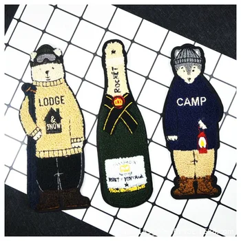 

10pcs/lot Large Towel Embroidery Patches Letter Cute Diy Personality Bottle Figure Clothing Accessories Applique Heat Transfer