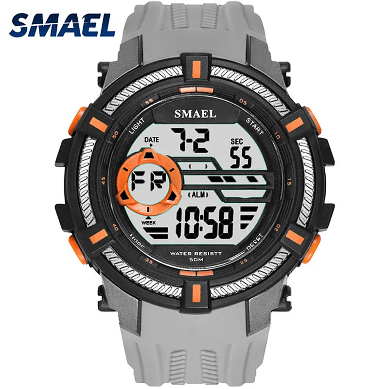 

SMAEL New Sport Watch Men Big Dial Military Watches Mens LED Digital Wristwatch 50m Waterproof S Shock Clock relojes hombre 2018