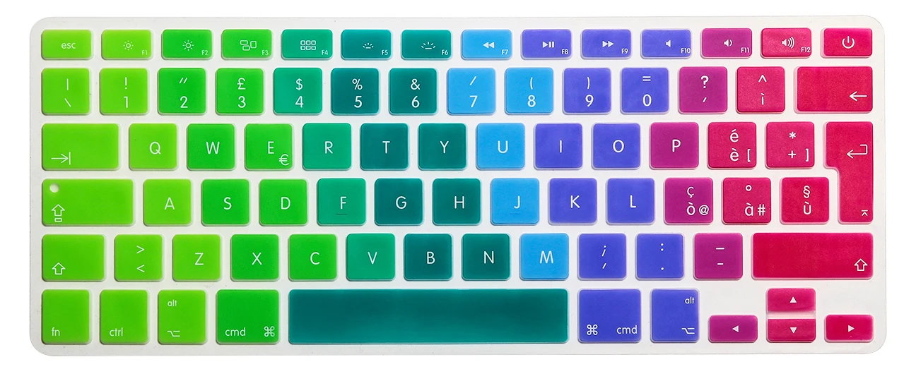 HRH итальянский тонкий язык силиконовый ЕС покрытие для клавиатуры протектор для MacBook Air Pro с retina 1" 15" 1" Алюминиевый моноблок - Цвет: Rainbow