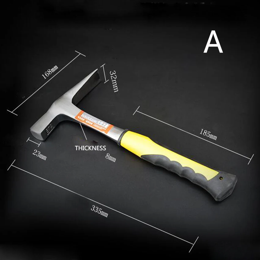Острый горлышко геологический молоток разведка шахт разведка Многофункциональный ручной инструмент Прочный Рок pick геологический инструмент с резиновой ручкой