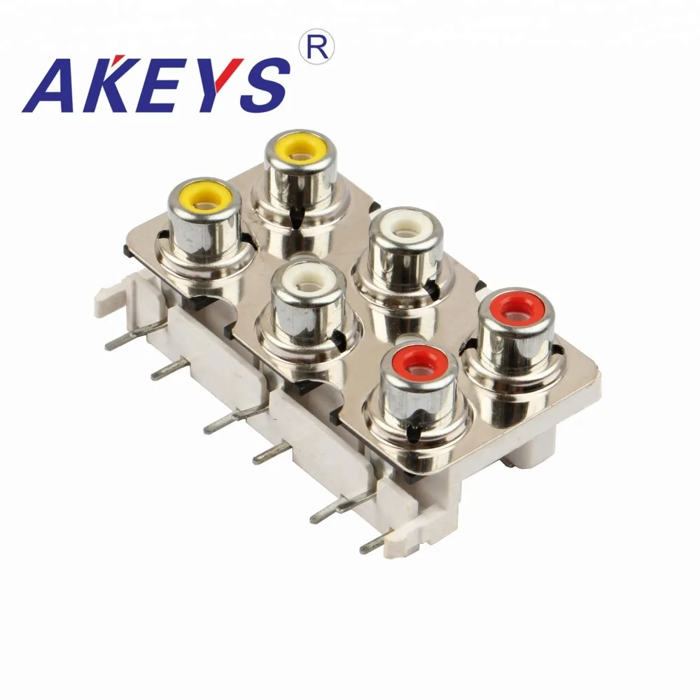 

3PCS AV6-8.4-09D 6 RCA Female Outlet Audio Video AV Concentric Socket Connector