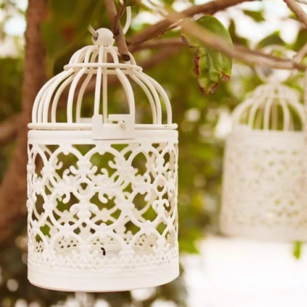 

Creative Metal Tealight Candle Holder Hanging Lanterns Birdcage Candlestick Wedding Candlelight Dinner Party Home Table Decor