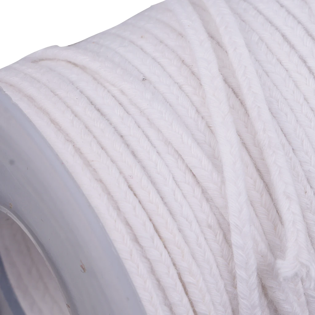 MagiDeal 1 Spool of 30 Meters / 98 Feet Cotton Braided Candle Wick for Candle Making DIY Candle Craft White
