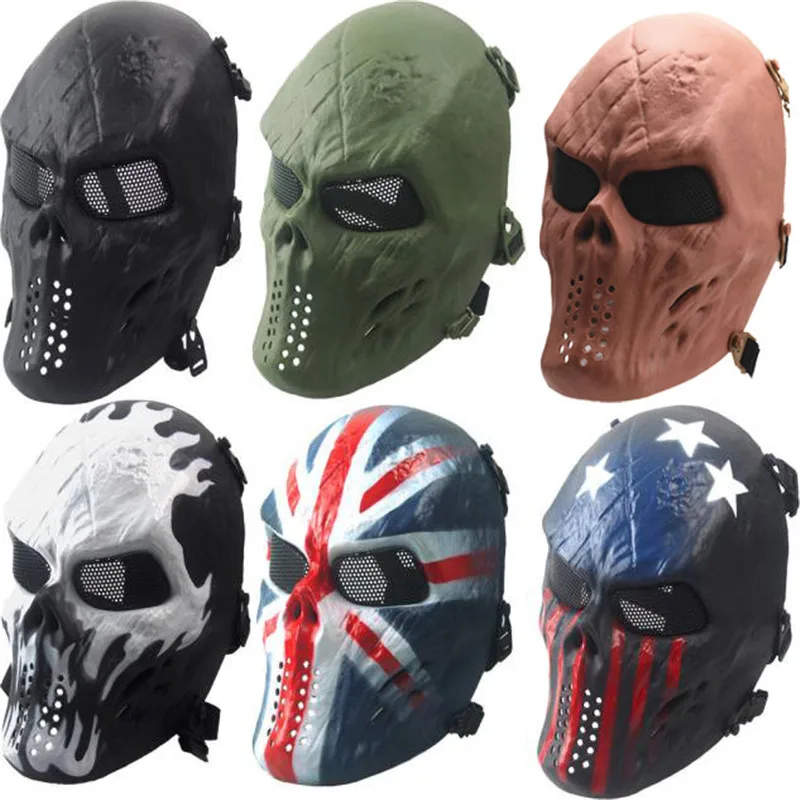 KAKUDER маска для Хэллоуина, велоспорта, мотоцикла, страйкбола, пейнтбола, всего лица, черепа, скелета CS, Тактическая Военная маска, головные уборы CC