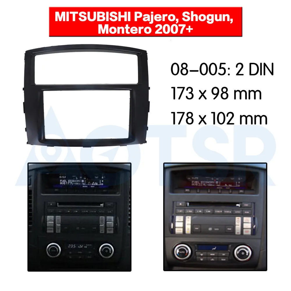 

2 din Radio Fascia for MITSUBISHI Pajero Shogun Montero 2007+ Stereo Audio Panel Mount Installation Dash Kit Frame Adapter DVD