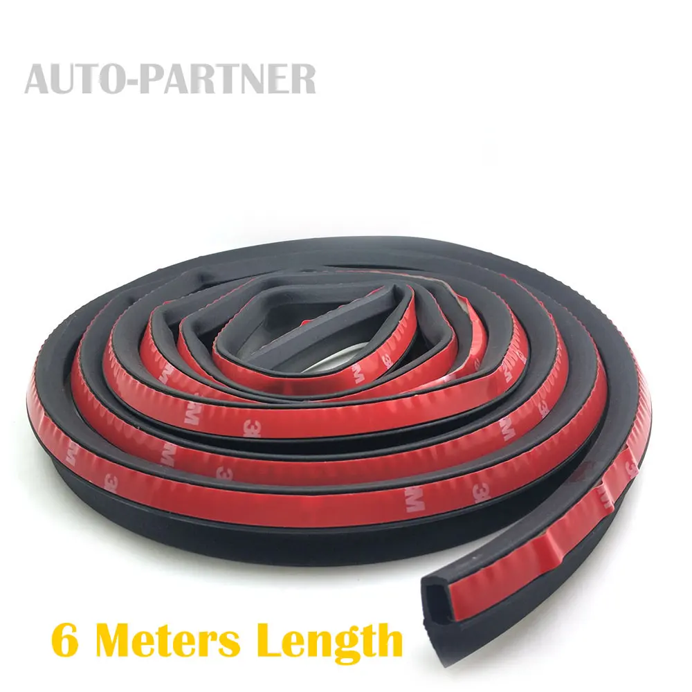 

6 Meters P type car sound insulation sealing rubber strip anti Noise Rubber 3m Sticky Tape car door seal for Nissan Qashqai